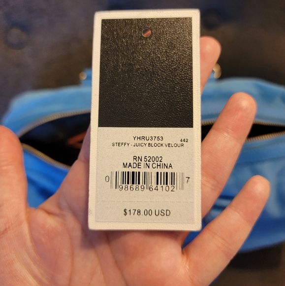 Juicy Couture Velour Sequin Steffy Mini Duffle Bag in Blue and Silver - Picture 12 of 12